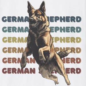 Retro German Shepherd Shirt, Colorful, Dog, GSD, Faded, Vintage, IGP, Schutzhund, PSA, Mondio, Bite Sports, Working line, Graphic tee