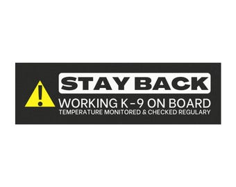 Automagneten, achterblijven werken K9 aan boord met temperatuurbewaking, voertuigsticker K9-eenheid, cadeau K9 handler, wetshandhaving, hondensport