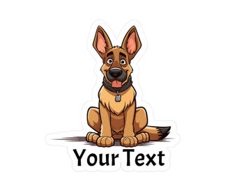 German Shepherd Kiss-Cut Vinyl Decals - Choose from 30+ Designs - Dog Lover Gift, GSD Cartoon Fun Stickers - Dog Dad Mom Decal, Standard,