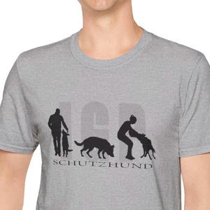 German Shepherd Protection Training Graphic T-Shirt, IGP Schutzhund Dog Obedience Tee, Unisex Softstyle Shirt, GSD Tracking Pet Apparel