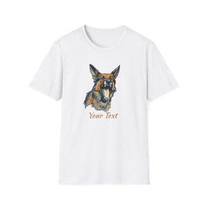 German Shepherd Shirt, Unisex Softstyle T-Shirt, IGP PSA GSD, Dog Sports Graphic Tee, Working line, Custom Color Speak Bark, Schutzhund