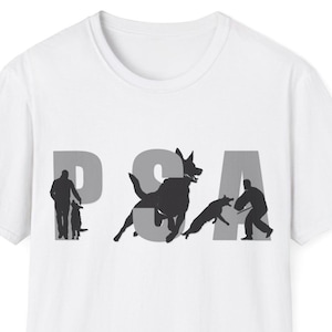 PSA, German Shepherd Shirt, Decoy, obedience, GSD, Protection Sports Association, Working Dog, Bite, Graphic, Unisex Soft