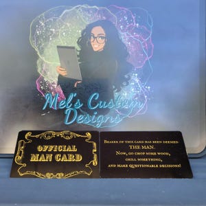 Official Man Card - Aluminum Novelty Card – Fun Gift for Men | 3.4&quot;x2.1&quot; Metal Card for Manly Men, BBQ, and Questionable Decisions