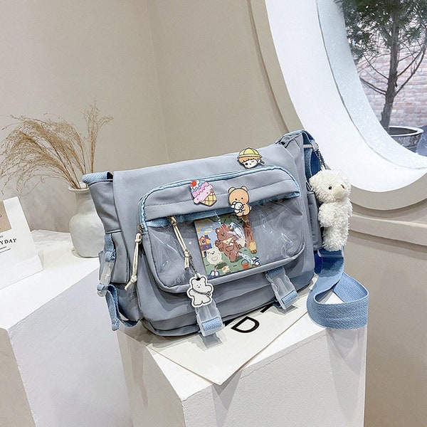 Kawaii Ita Bag, Pin Display Bag Include Bear Pendant, Ita Backpack