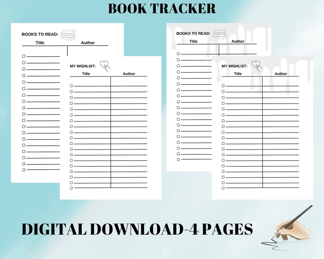 Printable Book Tracker Printable Reading Logbooks to Read - Etsy