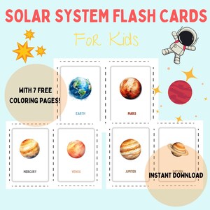 Printable Flash Cards Solar System Flash Cards Flash Cards - Etsy