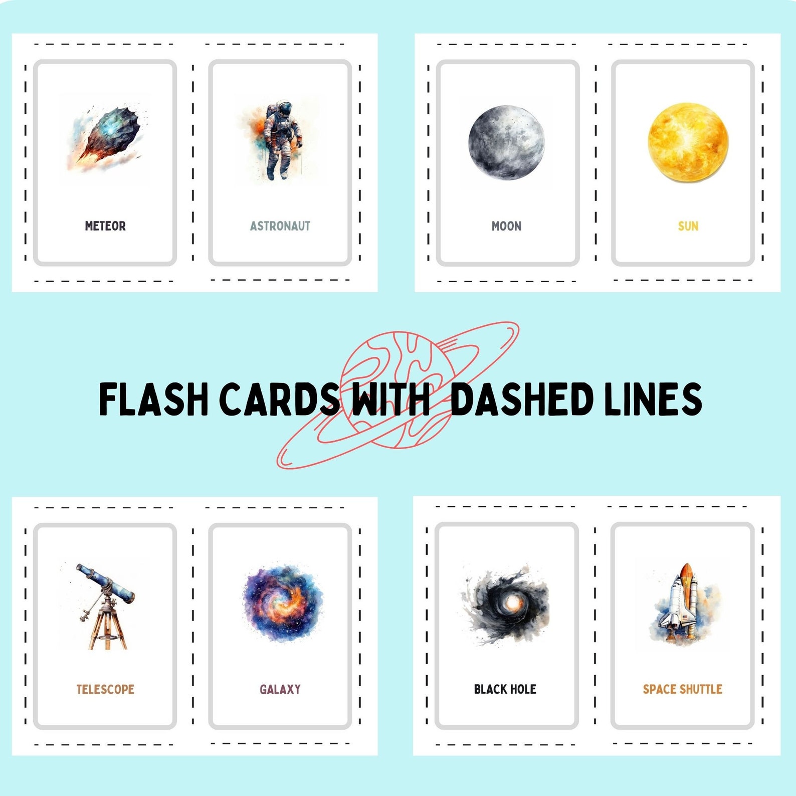 Printable Flash Cards Solar System Flash Cards Flash Cards - Etsy