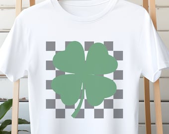 St Patrick's Day Shirt, Four Leaf Clover, Lucky Shirt, Shamrock Shirt, Clover T-Shirt, Unisex Short Sleeve Tee