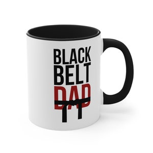 Black Belt Dad Coffee Mug, Brazilian Jiu-Jitsu Mug, BJJ Gift, Martial Arts Gift, Accent Ceramic Mug (11oz)