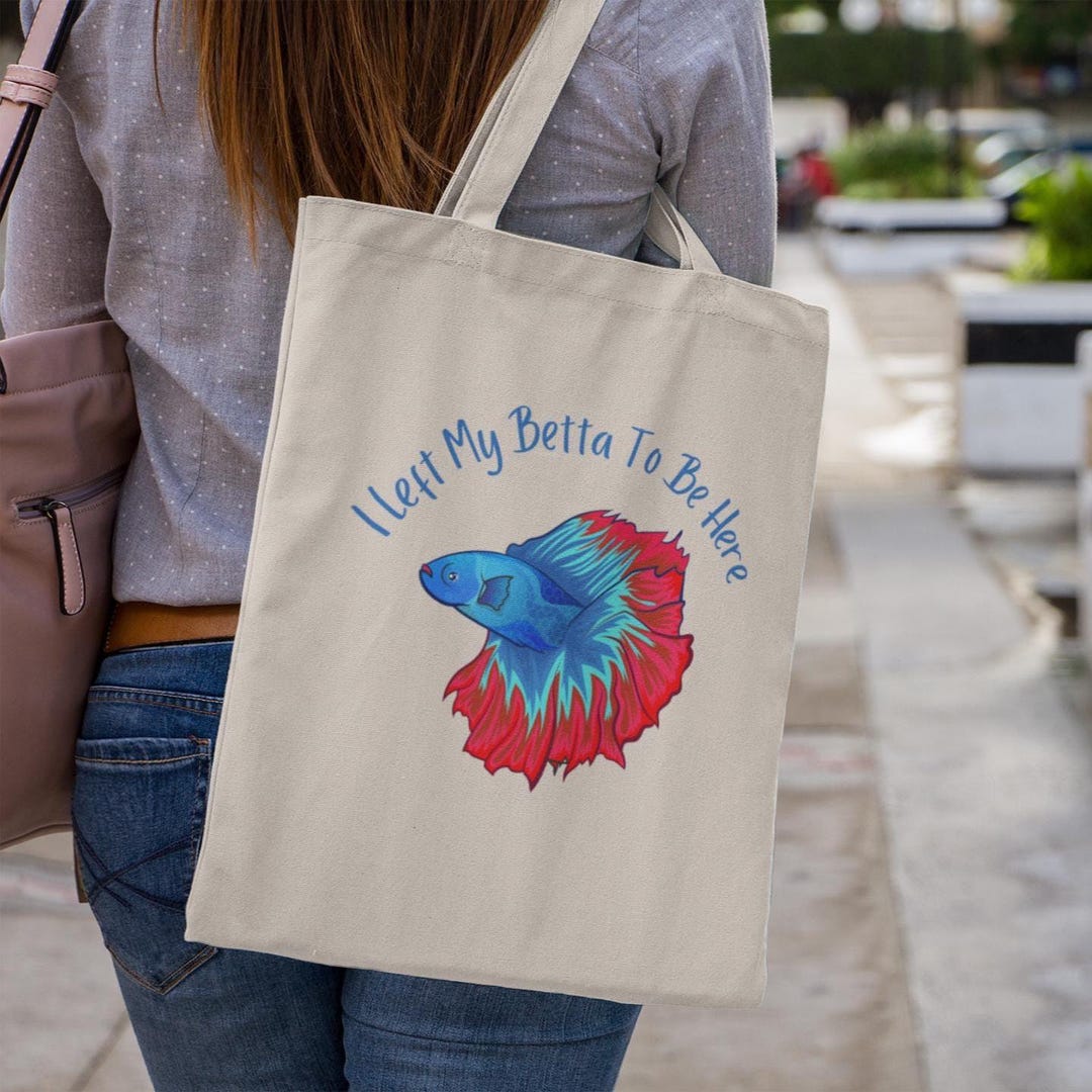 Betta Fish Bag Tropical Fish Gift Nature Lover Tote Animal Art Bag for ...