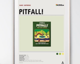 Pitfall 2: Lost Caverns (box for the Atari 2600 Game) - Etsy