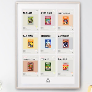 Vintage Video Game Wall Art Print - Classic Atari 2600 Cover Art - Retro Gaming Decor Digital Download for Man Cave or Game Room, Gamer Gift