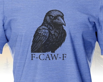 Koszulka F-Caw-F Crow: Sarkastyczna koszulka z grafiką Raven – gotycki humor