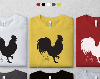 Cocky Rooster-shirt heren: Funny Farm-T-shirt
