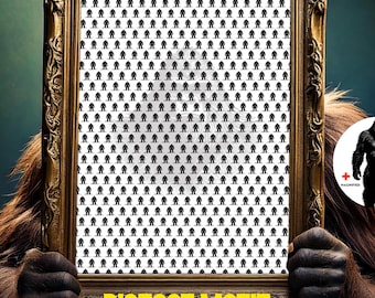 Posterafdruk Sasquatch Bigfoot-motief: cryptische muurkunst