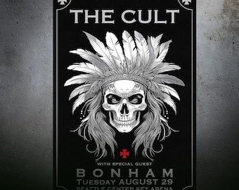 The Cult Sonic Temple Tour Poster – Skull Headdress Art (digital