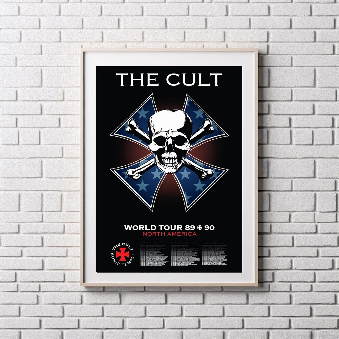 The Cult Sonic Temple Tour Poster: Skull & Iron Cross (digital