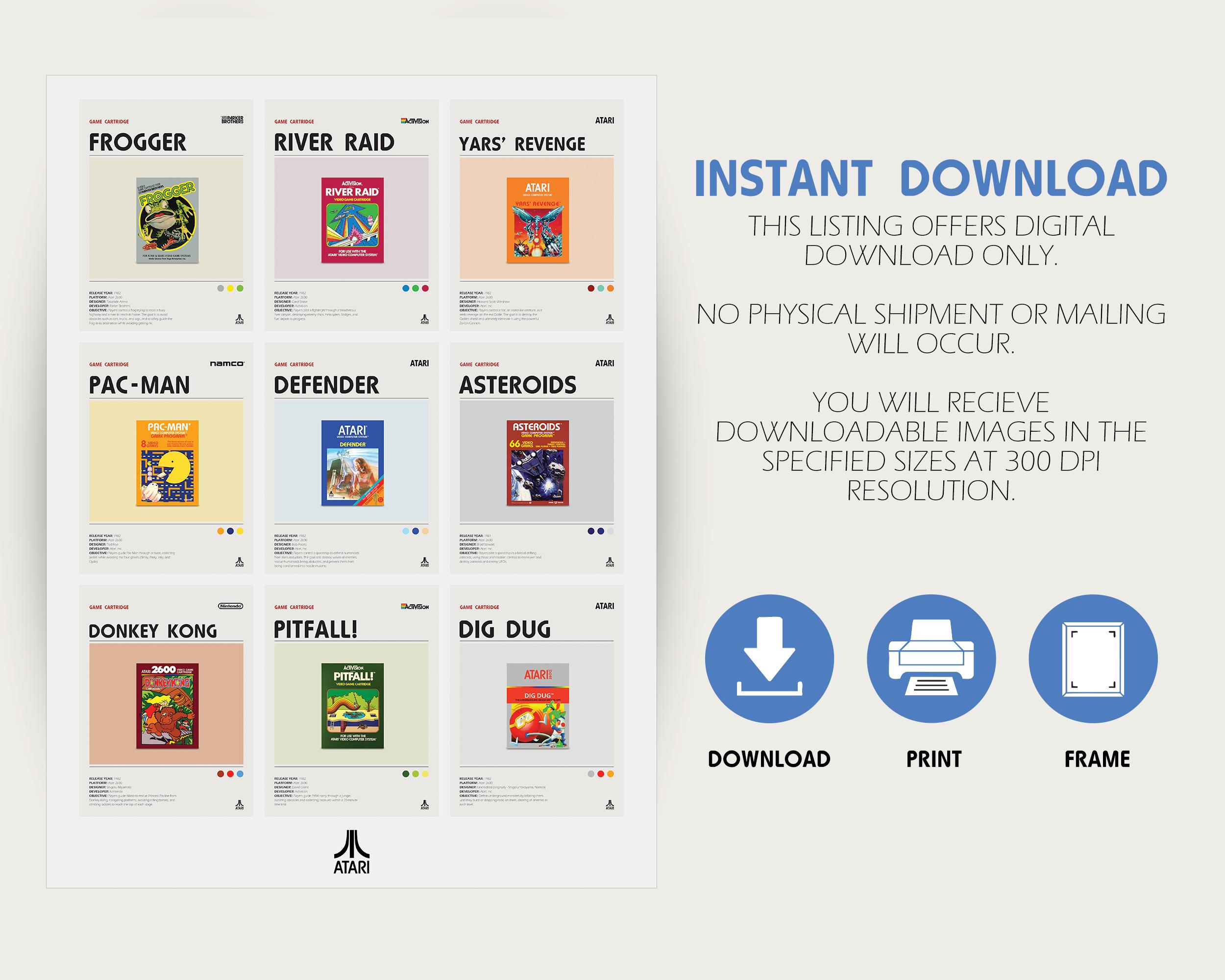 Atari 2600 Game Cover Art Print: Retro Gaming Decor (digital Download ...