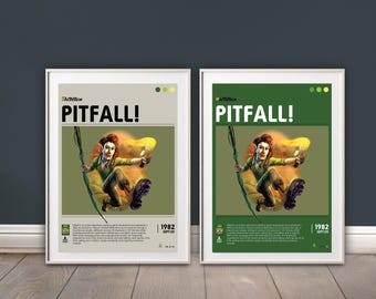 Pitfall Atari Poster Set: Retro 80er Jahre Videospiel Kunst (Digitaler Download)