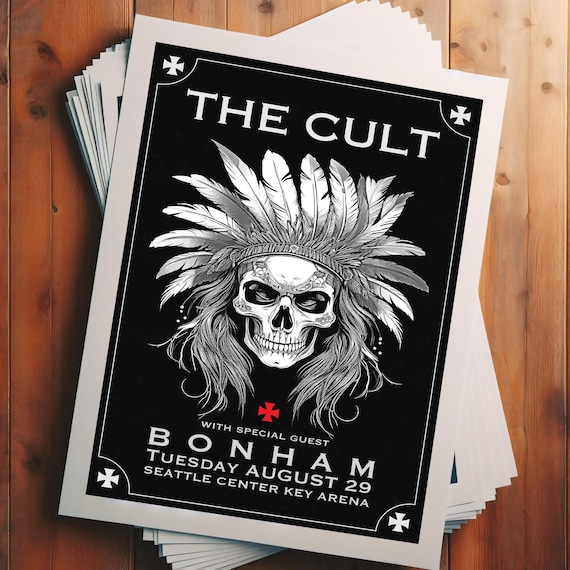 The Cult Sonic Temple Tour Poster – Skull Headdress Art (digital