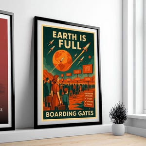 Retro Sci-Fi Propaganda Poster: 1950s Atomic Age Space Art