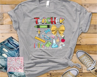 Pastel Teacher Shirt Png, Back To School Design (Digital Download)