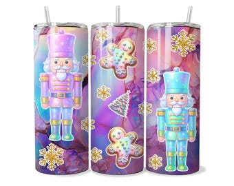 Iridescent Christmas Nutcracker 20oz Tumbler Wrap (Digital Download)