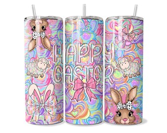 Easter Bunny Tumbler Wrap, 20oz Skinny Easter Tumbler PNG Sublimation Design, Cute Easter Tumbler Wrap, Digital Download,Pastel Tumbler Wrap