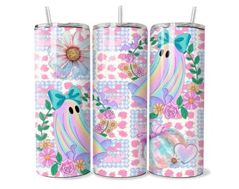 Iridescent Ghost Tumbler Wrap, Halloween 20oz Tumbler Design (Digital Download)