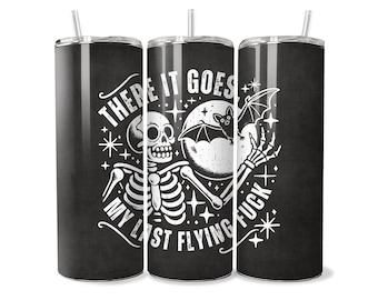 Funny Halloween Tumbler Wrap, Skeletons, Bats (Digital Download)