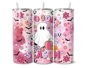 Cute Ghost Halloween 20oz Tumbler Wrap, Spooky Season (Digital Download)