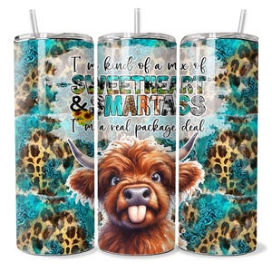 cute country highland cow tumbler wrap, Sublimation design templates, straight png Digital download. 20oz sublimation tumbler wrap