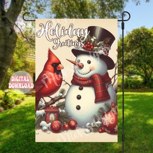 Christmas Garden Flag Design,Snowman Png Design,12x18 Garden Flag Design,Digital Download,Winter Sublimation Design,Design Bundle