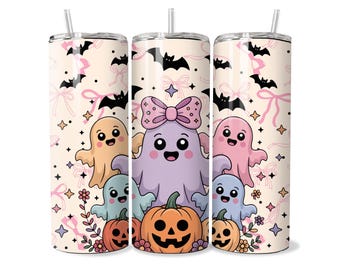 Ghost Tumbler Wrap, Coquette Halloween Design (Digital Download)