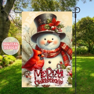 Garden Flag Digital Design,Snowman Png Download,12x18 Garden Flag Design,Christmas png File,Merry Christmas Sublimation,Front Yard Flag Png