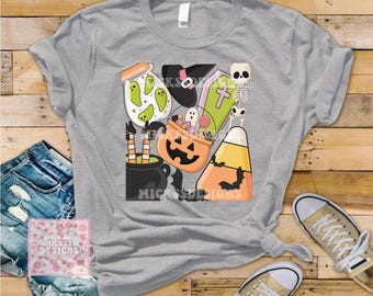 Pastel Halloween PNG, Ghost Shirt Design (Digital Download)