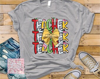 Pastel Teacher Shirt PNG, Back To School Design (Digital Download)