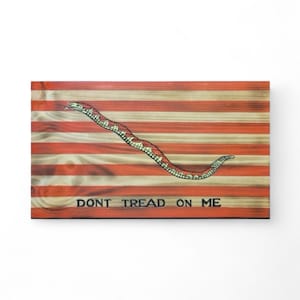 Don’t Tread on Me – First Navy Jack 16” x 9” Wood Flag