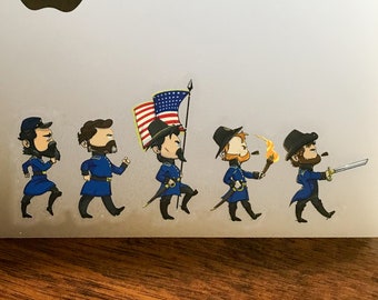 Civil War Generals On the March Sticker