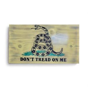 Don’t Tread on Me – 40 cm x 23 cm große Holzfahne