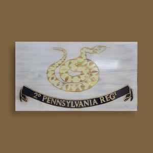 2nd Pennsylvania Regiment – 16” x 9” Handmade American Revolution Wood Flag
