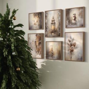 Vintage Winter Digital Prints | Set of 6 | Christmas Decor | Instant Download | Vintage Holiday Decor | Christmas Poster| Christmas Print