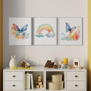 Whimsical Butterfly Art Print Set | Instant Digital Download | Butterfly Nursery Wall Decor | Gallery Wall Set Bundle