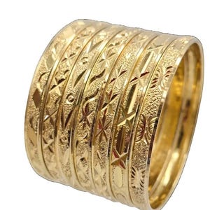 Bracelets Joncs Oro Laminado 6 MM - Semanario Lot de 7 Bracelets