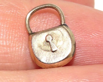 Victorian Gold Tiny Hair Locket - Padlock Motif