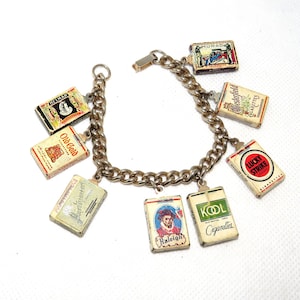 Vintage Cigarette Pack Charm Bracelet