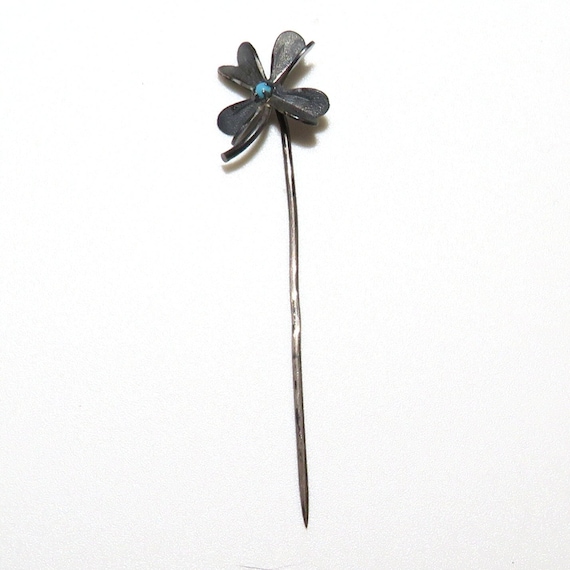 Antique 4-Leaf Clover Stickpin - image 1