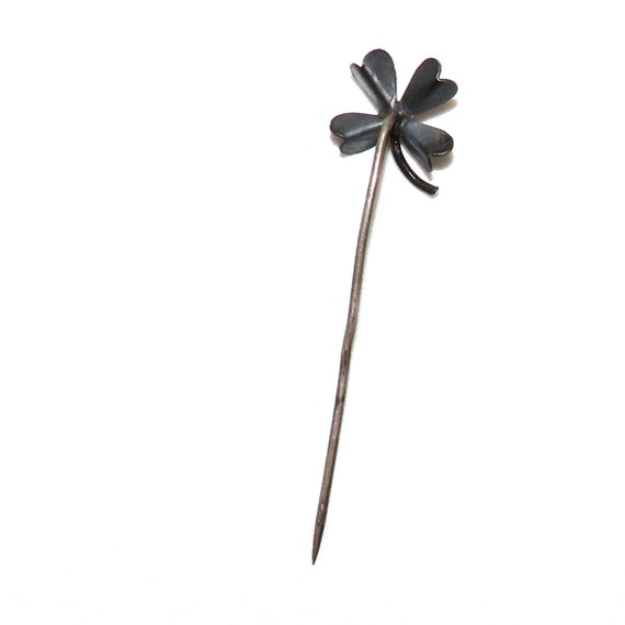 Antique 4-Leaf Clover Stickpin - image 2