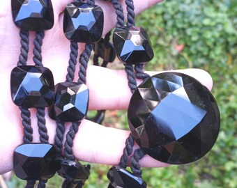 Vintage 1960s Glass Black Beaded Gunmetal Filigree belt Victorian revival Gothic il_1080xN.4189679263_retv.jpg main image 2