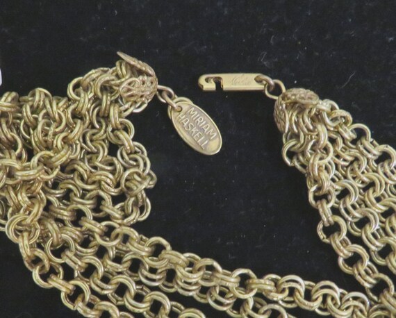 Miriam Haskell Plastic Crystal and Chain Necklace… - image 5